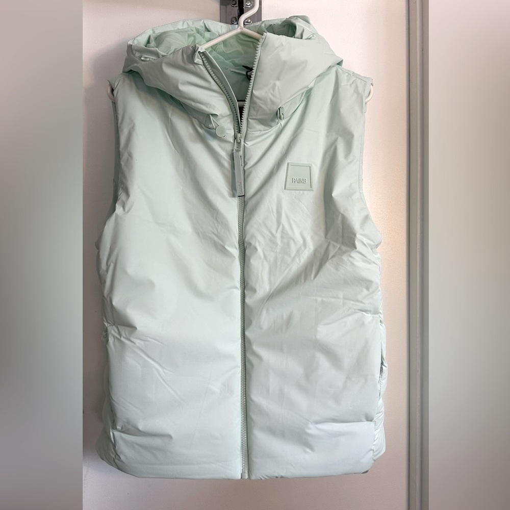NWT RAINS Mineral Green Loop Vest Puffer XS - Picture 2 of 13